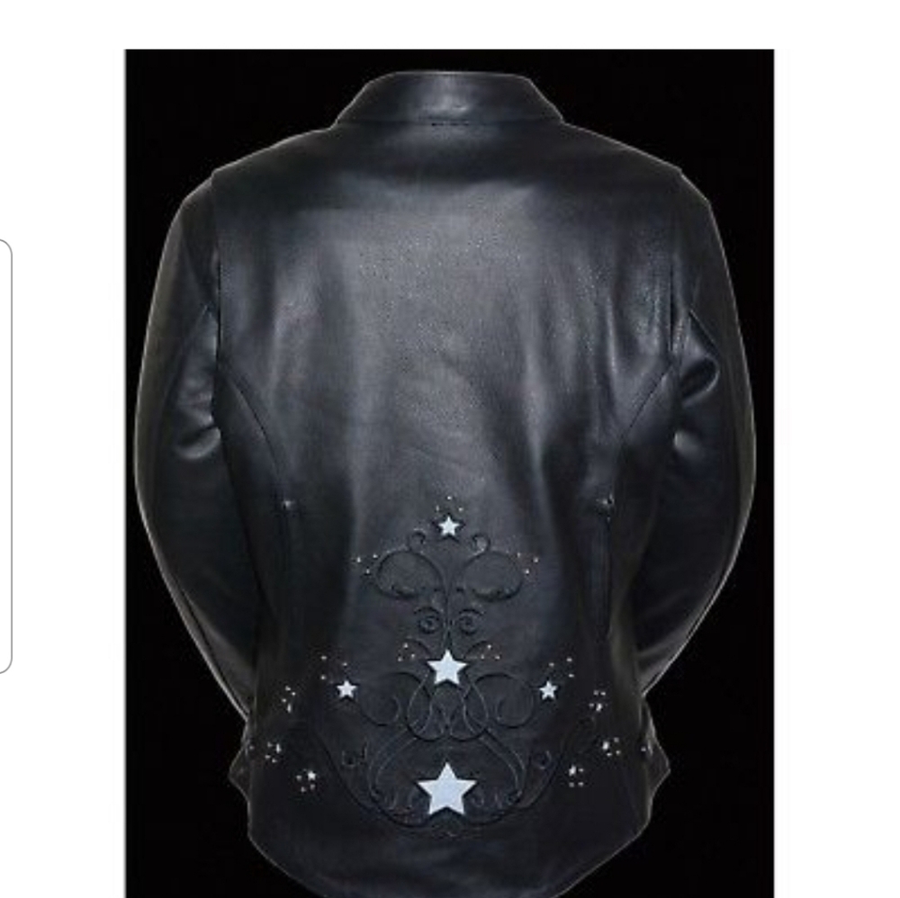 Milwaukee Leather Reflective Star Moto Jacket 🏍 NWOT - Give Giving Condition - Picture 6 of 7
